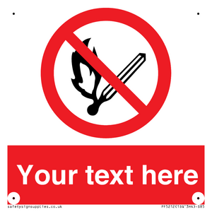 Custom No Open Flames Sign